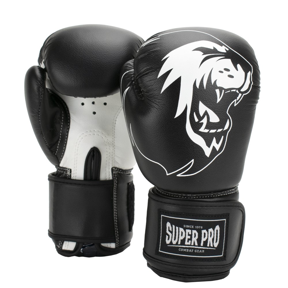 Super Pro Combat Gear Talent (Kick)Bokshandschoenen - Zwart/Wit - 8 oz