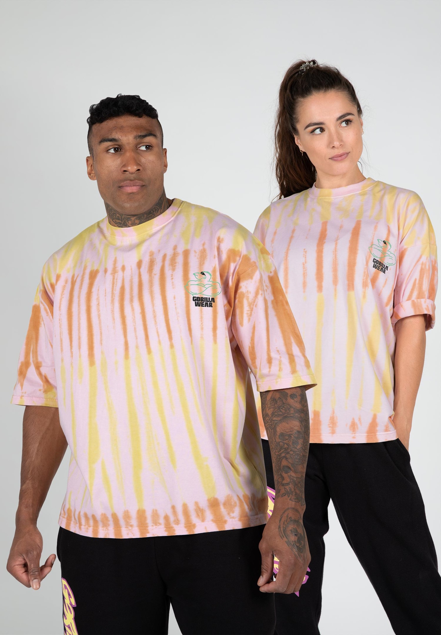 Gorilla Wear Legacy Oversized T-Shirt - Oranje/Geel/Roze - XS