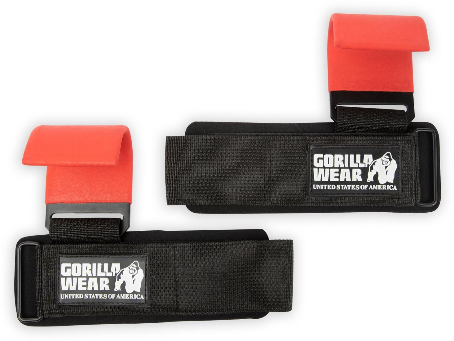 Gorilla Wear Weight Lifting Hooks - Zwart / Rood