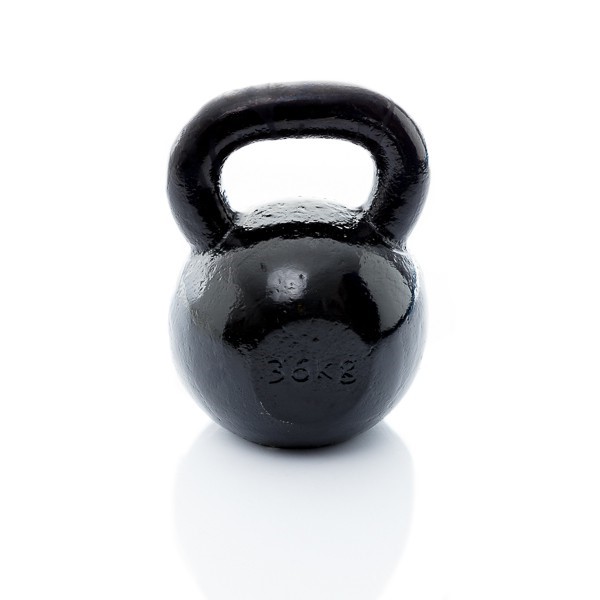 Muscle Power Gietijzeren Kettlebell - Zwart - 36 kg