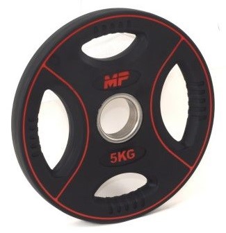 Muscle Power PU 4-Grip Halterschijf - 50 mm - 5 kg