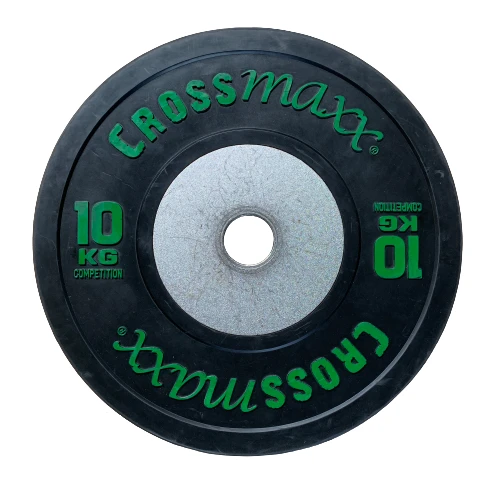 Lifemaxx Crossmaxx Competition Bumper Plate - Halterschijf - Zwart -  50 mm - 10 kg