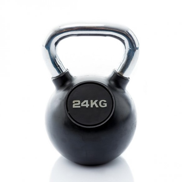 Muscle Power Rubberen Kettlebell - Zwart - 24 kg