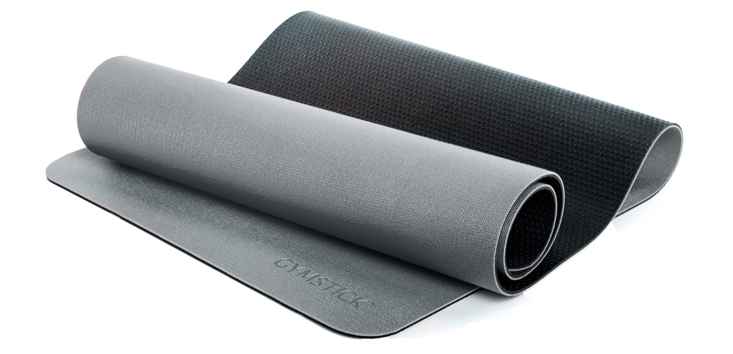 Gymstick Pro Yoga Mat met Ophangogen - Grijs/Zwart - 180 x 61 x 0,6 cm