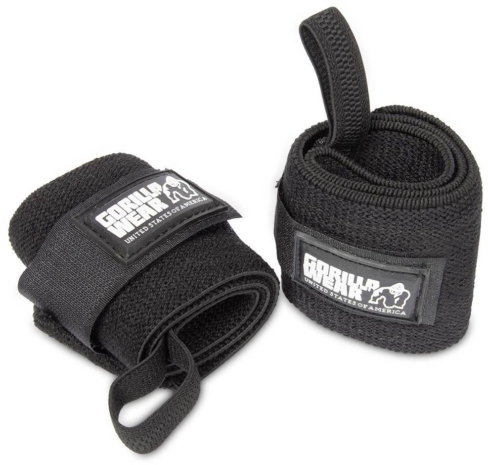 Gorilla Wear Basic Wrist Wraps - Zwart/Wit