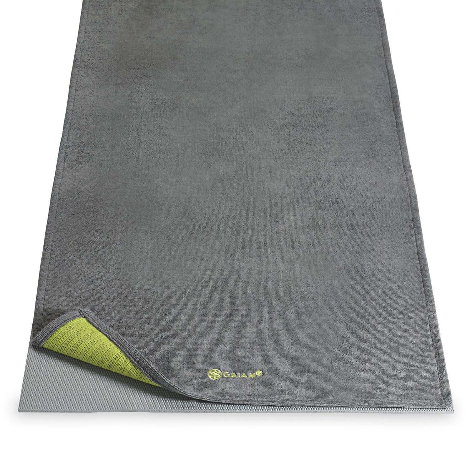 Gaiam Grippy Yoga Handdoek met Anti-slip - Citron/Storm