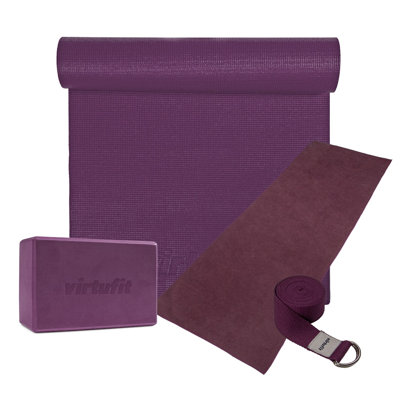 VirtuFit Premium Yoga Kit - 4-Delig - Mulberry