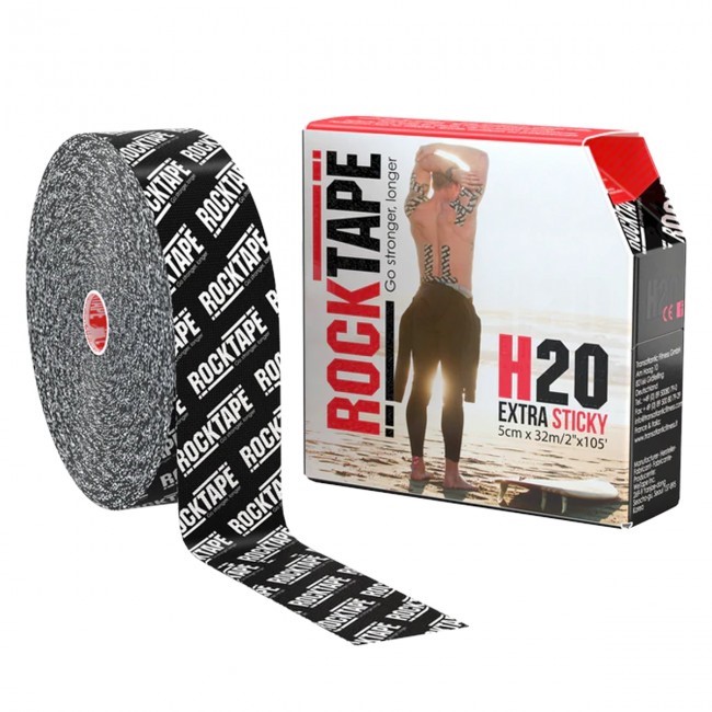 RockTape H20 Kinesiotape - Sporttape - 5 cm x 32 m - Zwart Logo