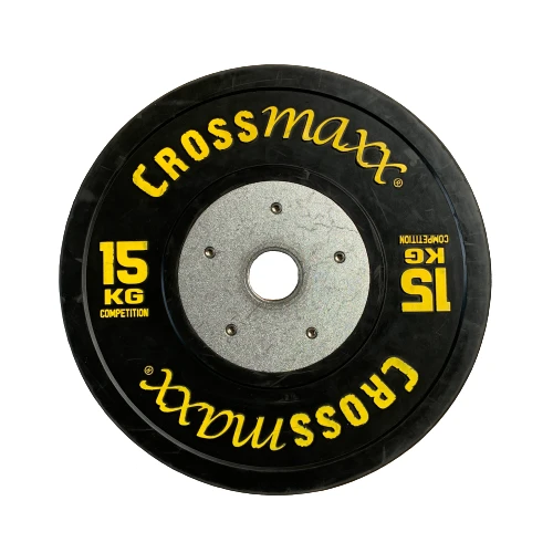 Lifemaxx Crossmaxx Competition Bumper Plate - Halterschijf - Zwart -  50 mm - 15 kg