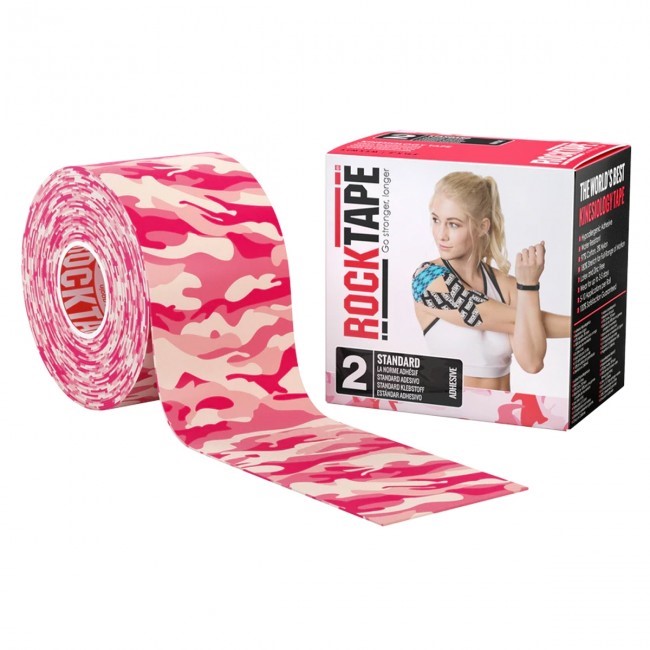 RockTape Classic Kinesiotape - Sporttape - 5 cm x 5 m - Camo Roze