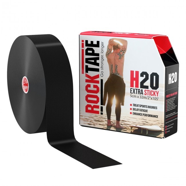 RockTape H20 Kinesiotape - Sporttape - 5 cm x 32 m - Zwart