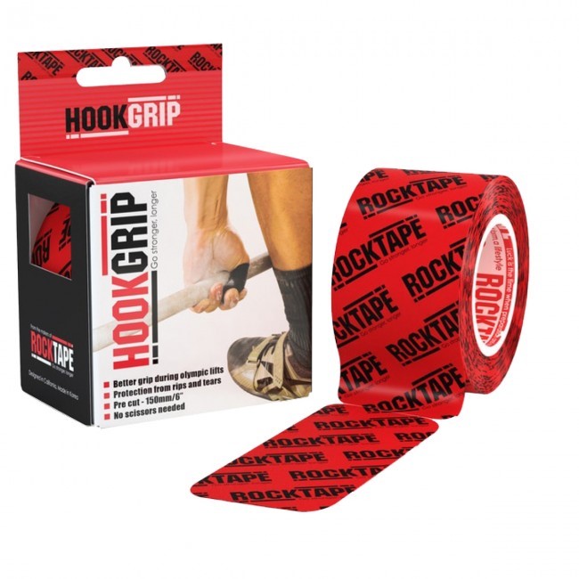 RockTape Hook Grip Kinesiotape - Sporttape - 5 cm x 5 m - Rood Logo