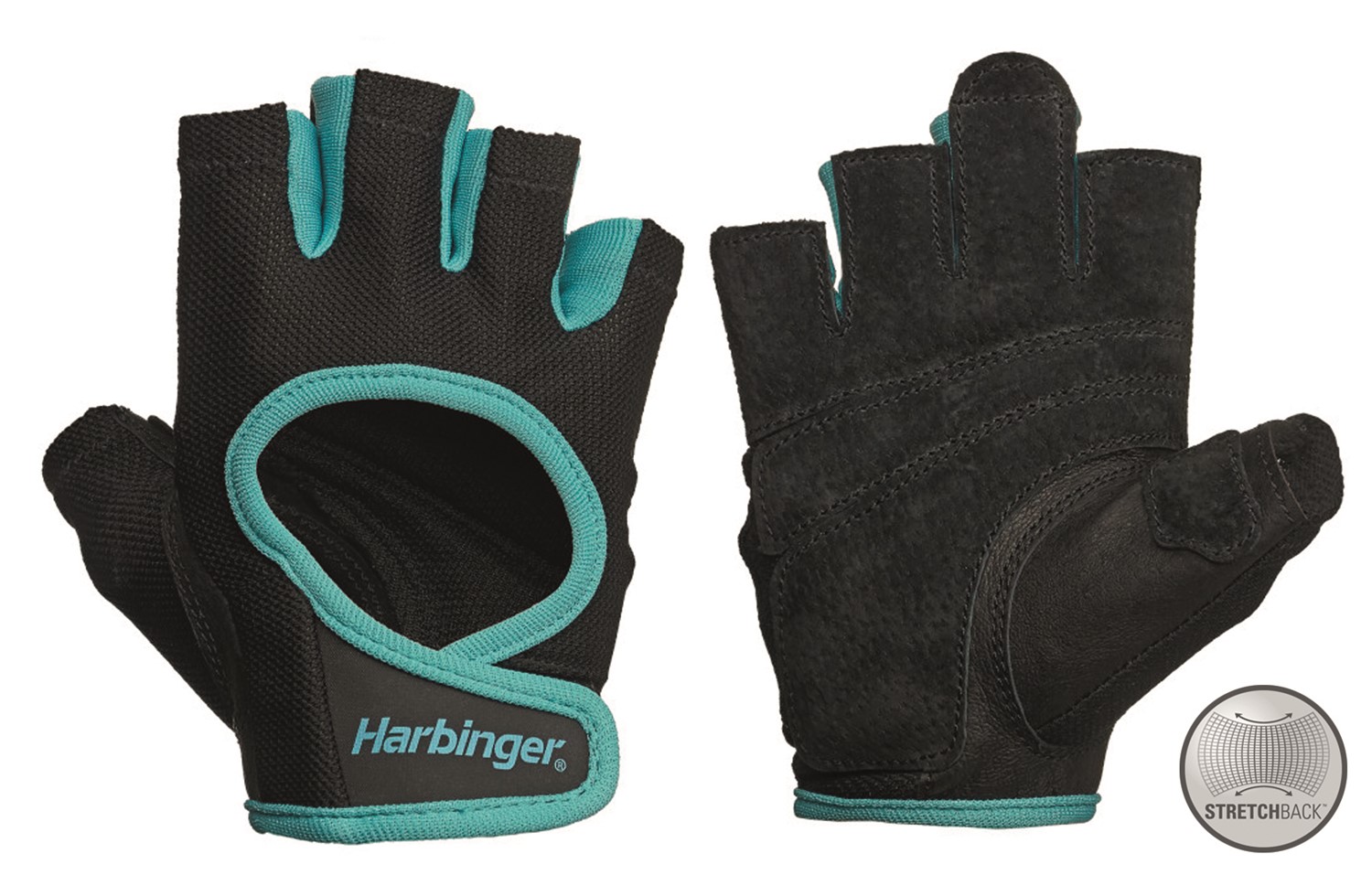 Harbinger Women's Power Stretchback Fitness Handschoenen - Zwart/Blauw