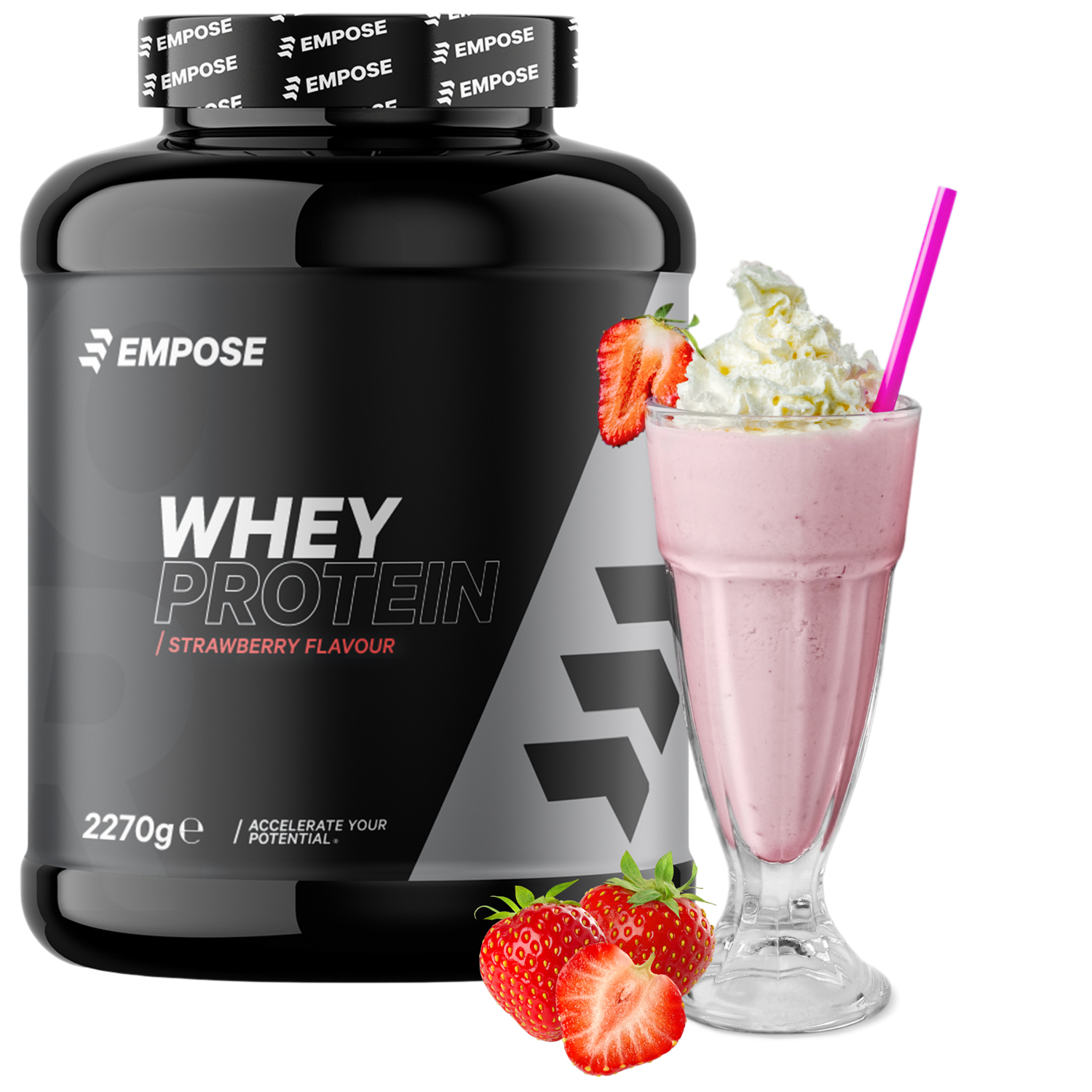 Empose Nutrition Whey Protein - Eiwit Poeder - Aardbei - 2270 gram