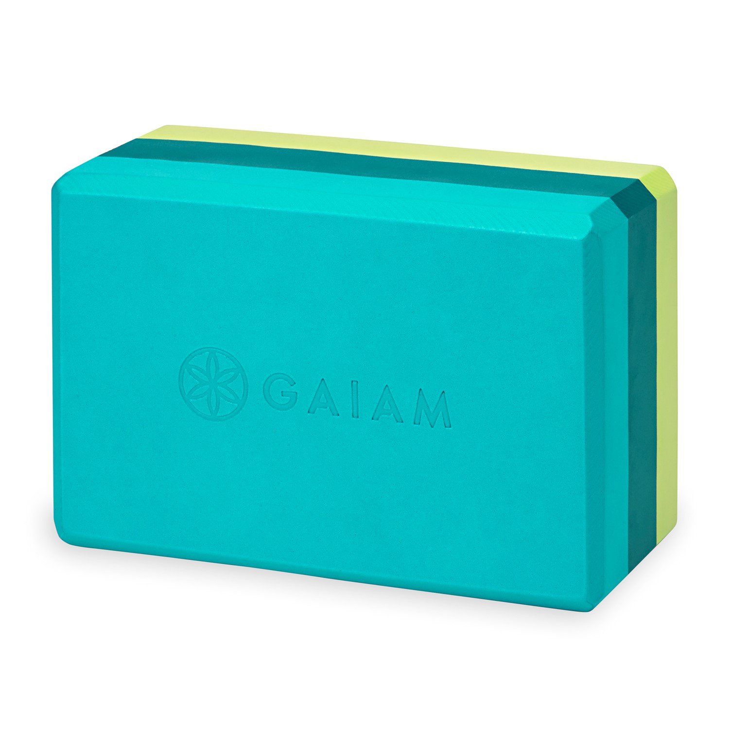 Gaiam Yoga Blok - Teal Tonal Tri-Color