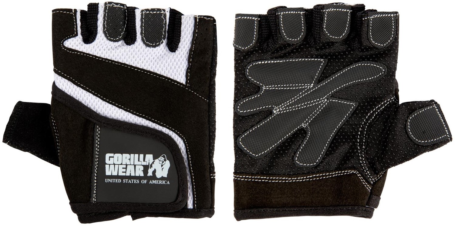 Gorilla Wear Womens Fitness Gloves - Fitness Handschoenen - Zwart / Wit - L