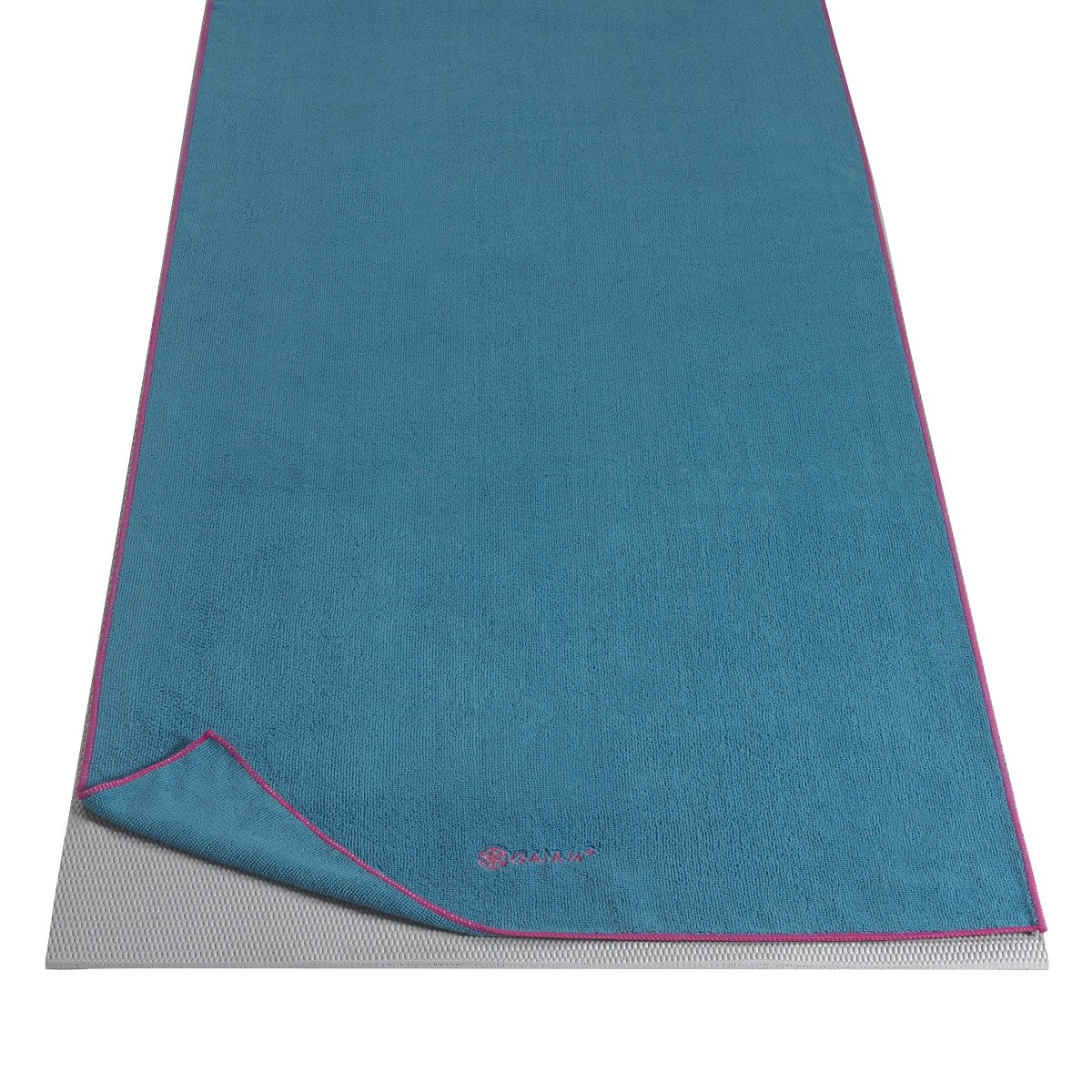 Gaiam Yoga Handdoek  - Vivid Blue / Fuchsia