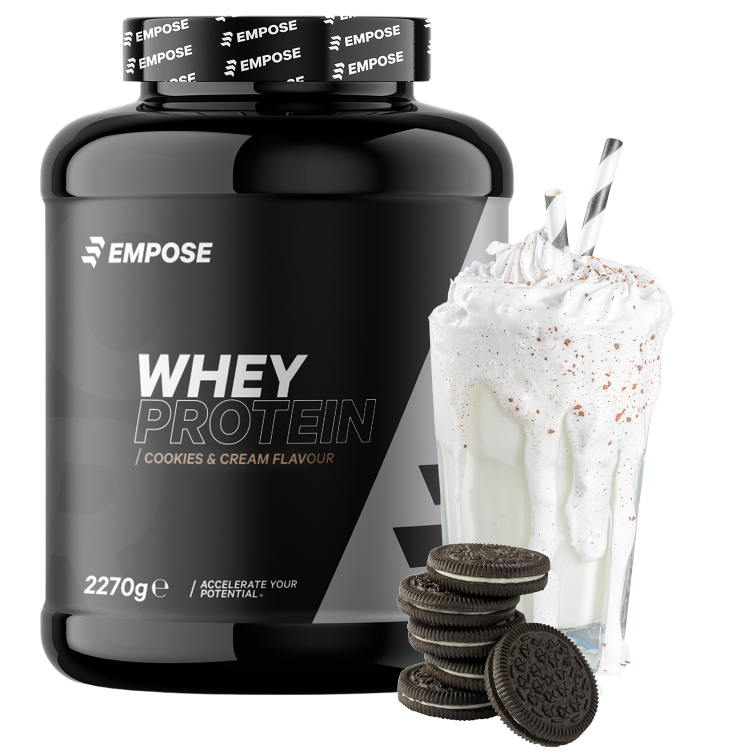 Empose Nutrition Whey Protein - Eiwit Poeder - Cookies&Cream - 2270 gram