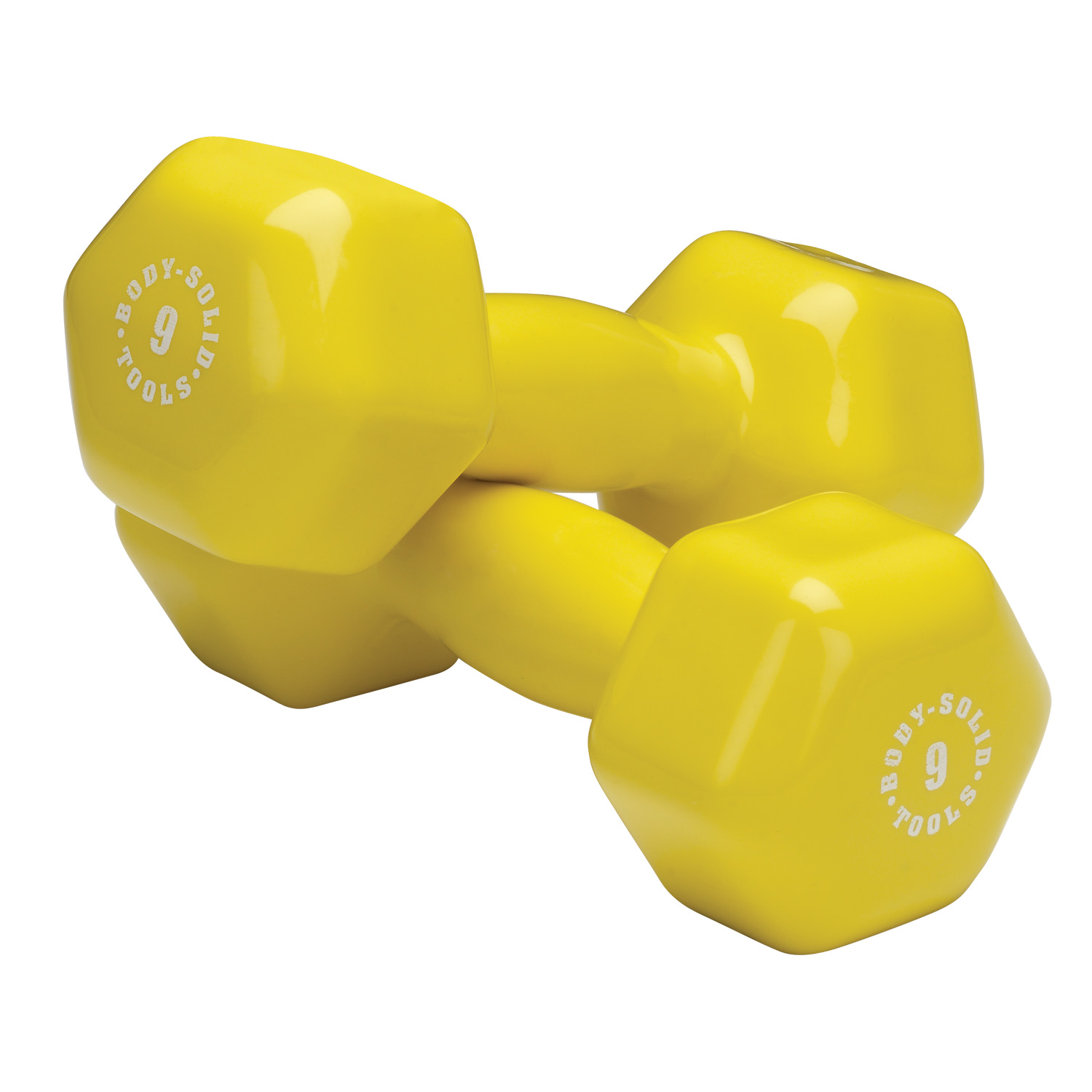 Body-Solid Vinyl Dumbbells - 9 lb/4,08 kg - Geel