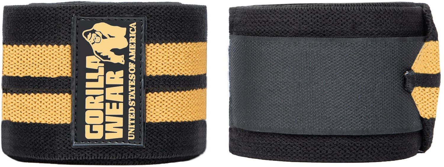 Gorilla Wear Knee Wraps - Zwart / Goud - 250 cm