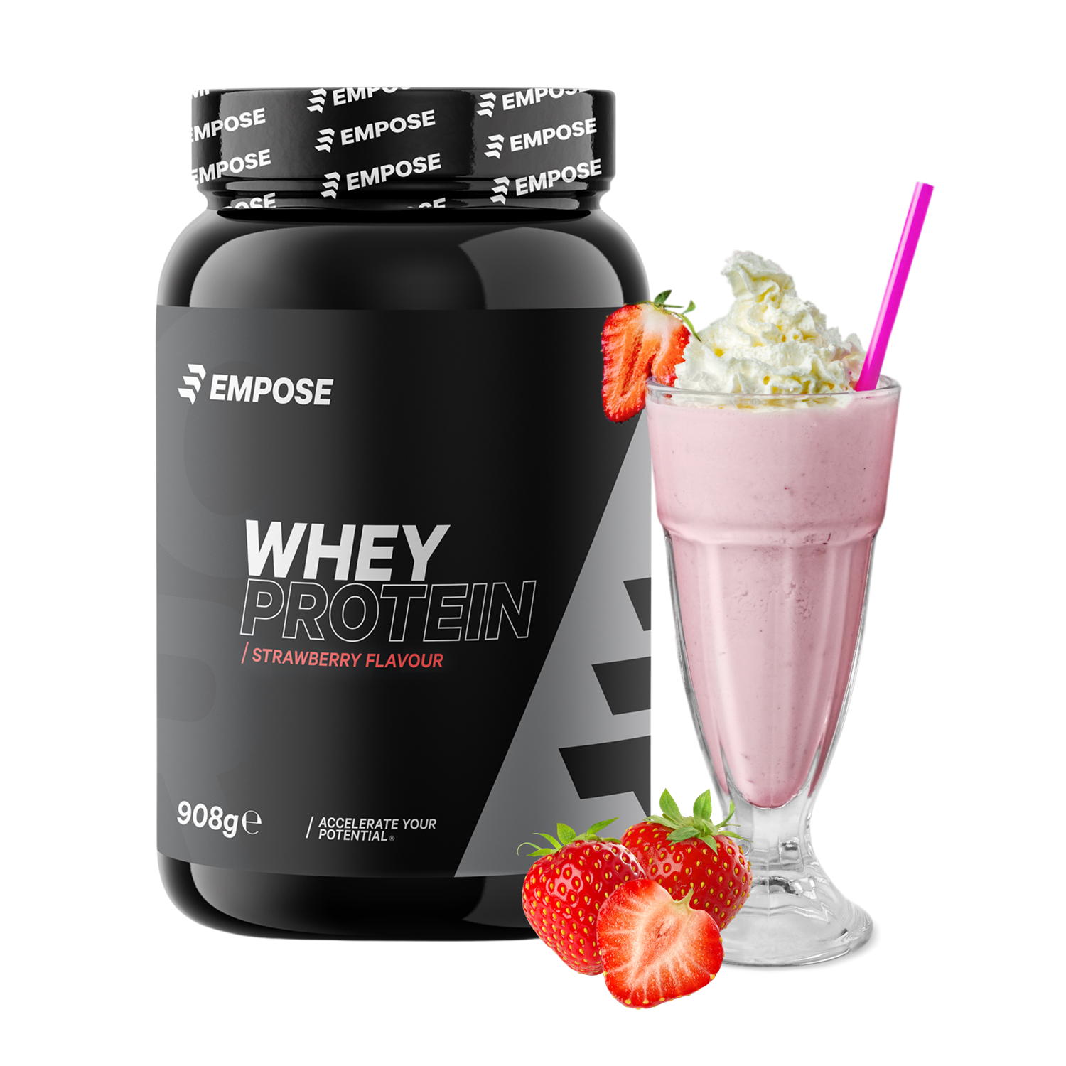 Empose Nutrition Whey Protein - Eiwit Poeder - Aardbei - 908 gram