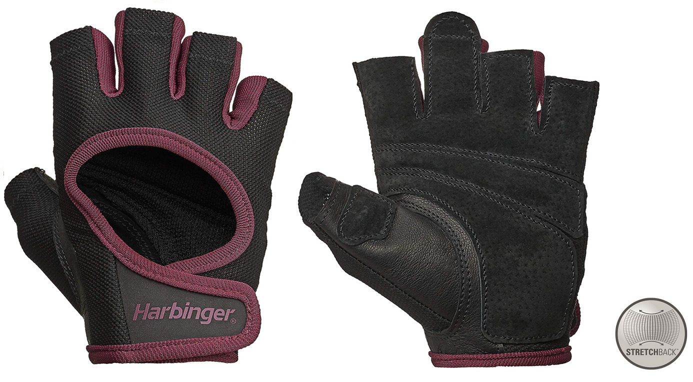 Harbinger Women's Power Stretchback Fitness Handschoenen - Zwart/Rood