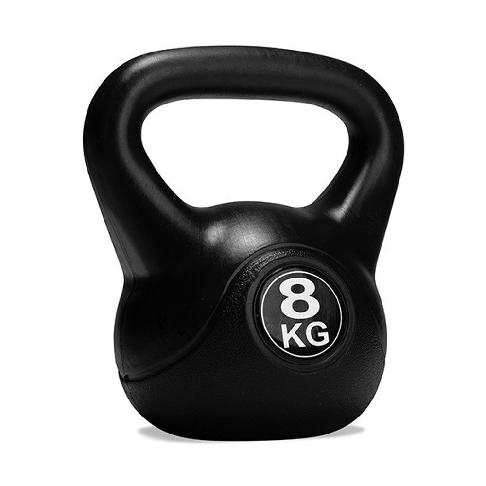 VirtuFit PVC Kettlebell - 8 kg - Zwart