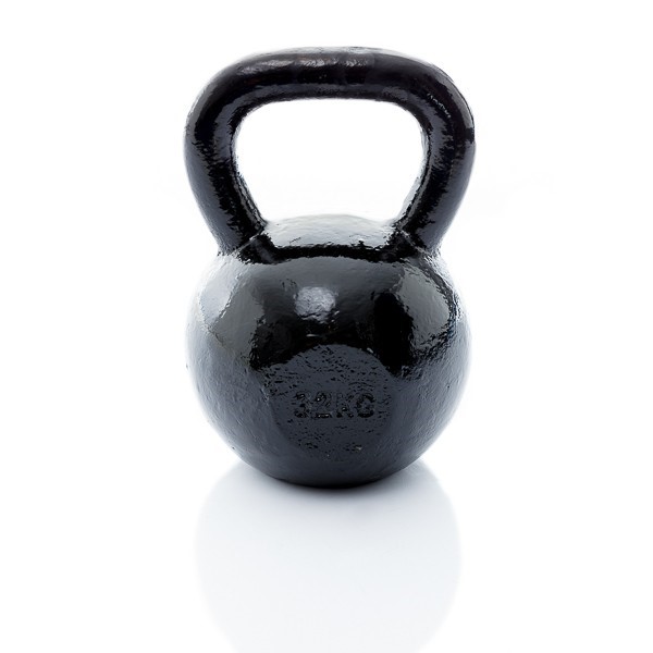 Muscle Power Gietijzeren Kettlebell - Zwart - 32 kg