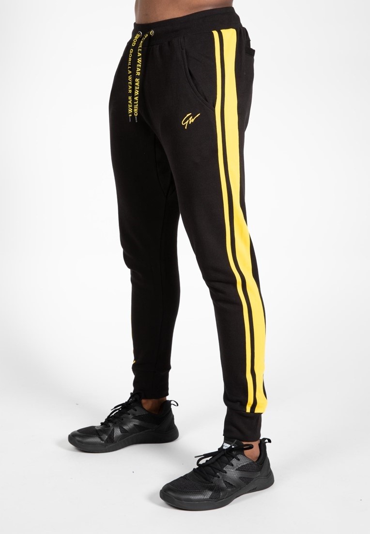 Gorilla Wear Banks Trainingsbroek - Zwart/Geel - XL