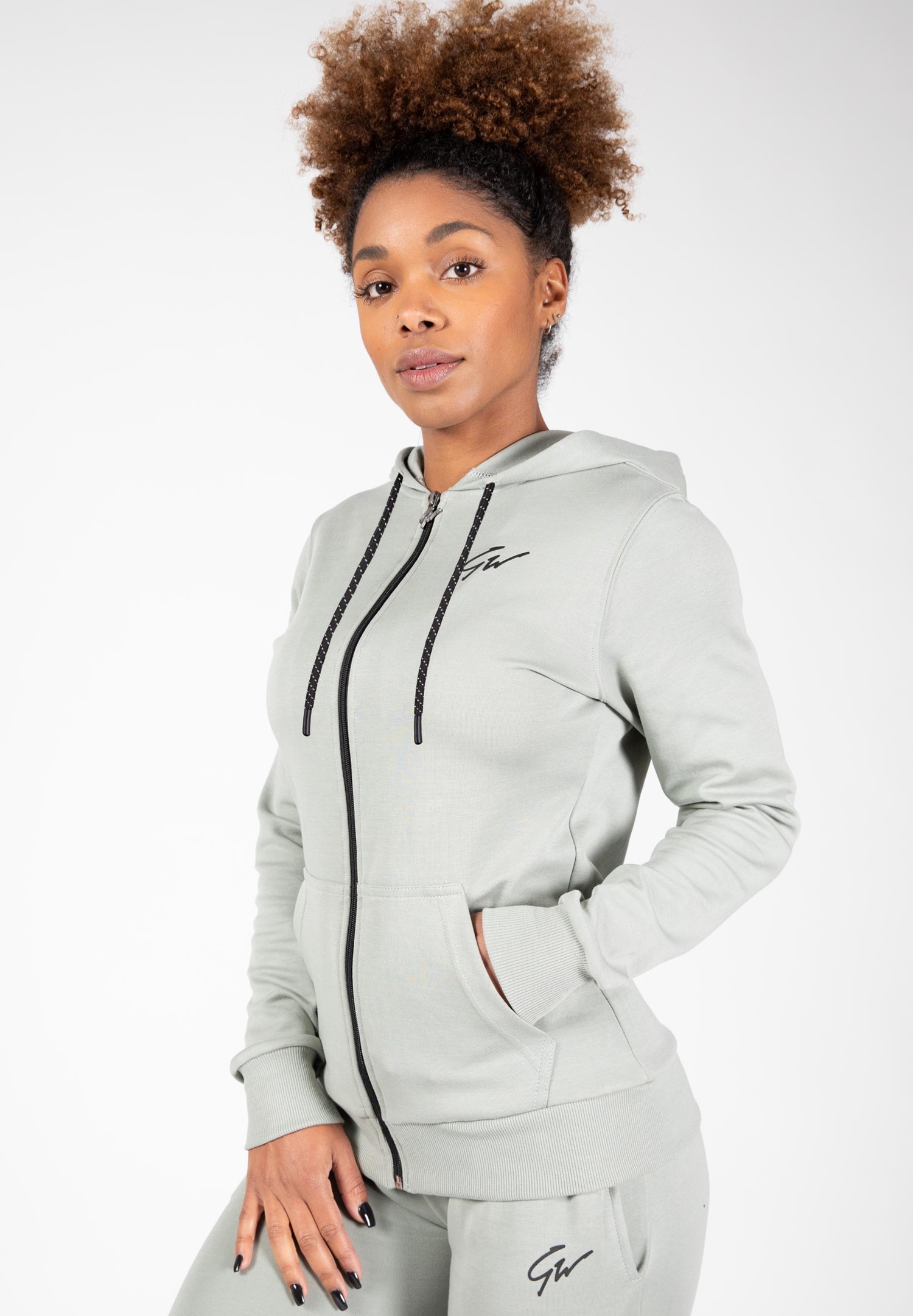 Pixley Zipped Hoodie - Light Green