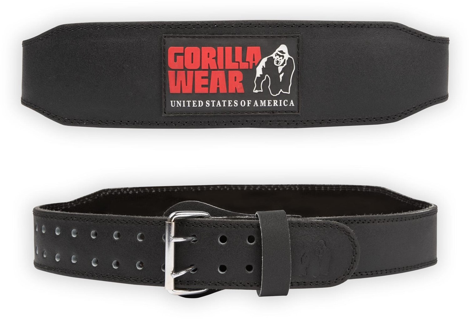 Gorilla Wear 4 Inch Padded Leren Lifting Belt - Zwart / Rood - S/M