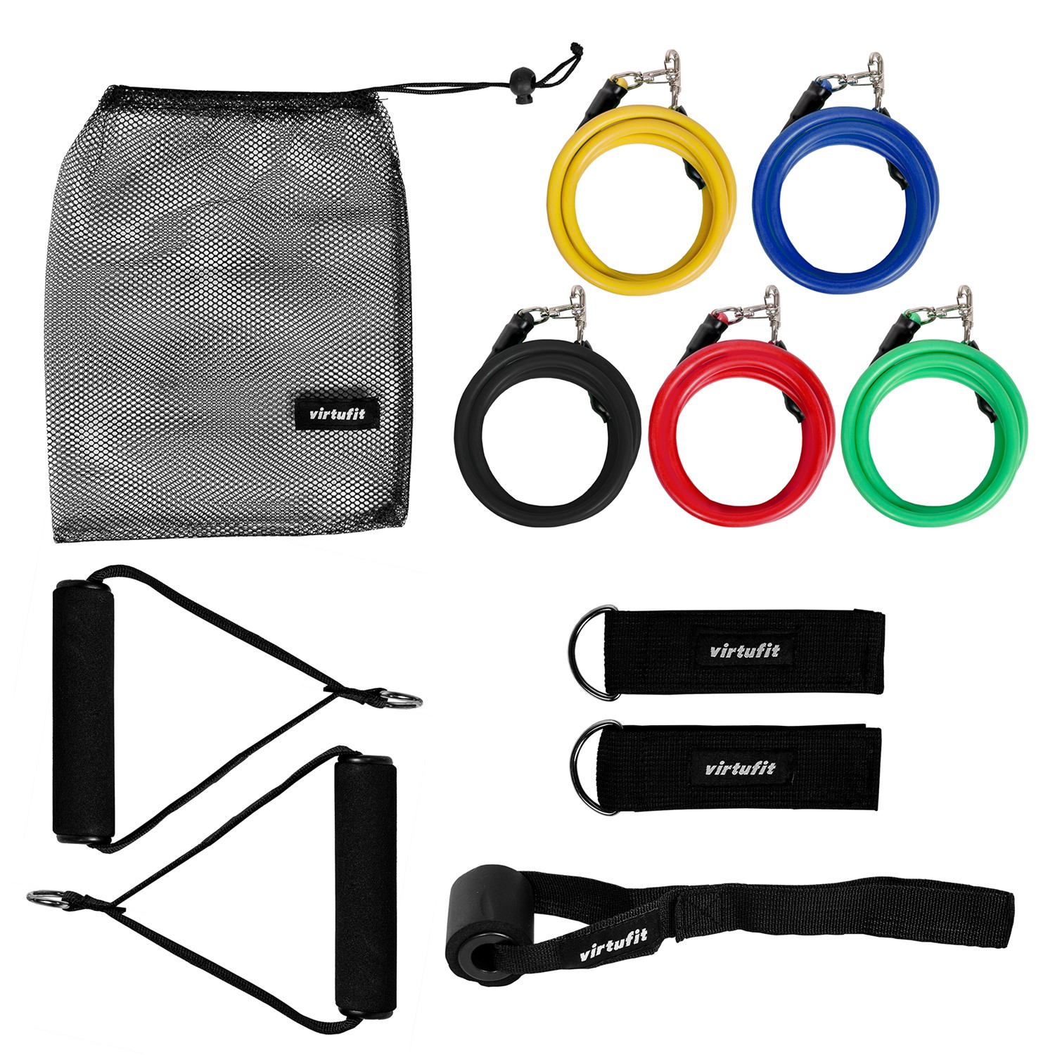 VirtuFit Resistance Kit - 11-delige Weerstandsbanden Set - Inclusief Handvaten