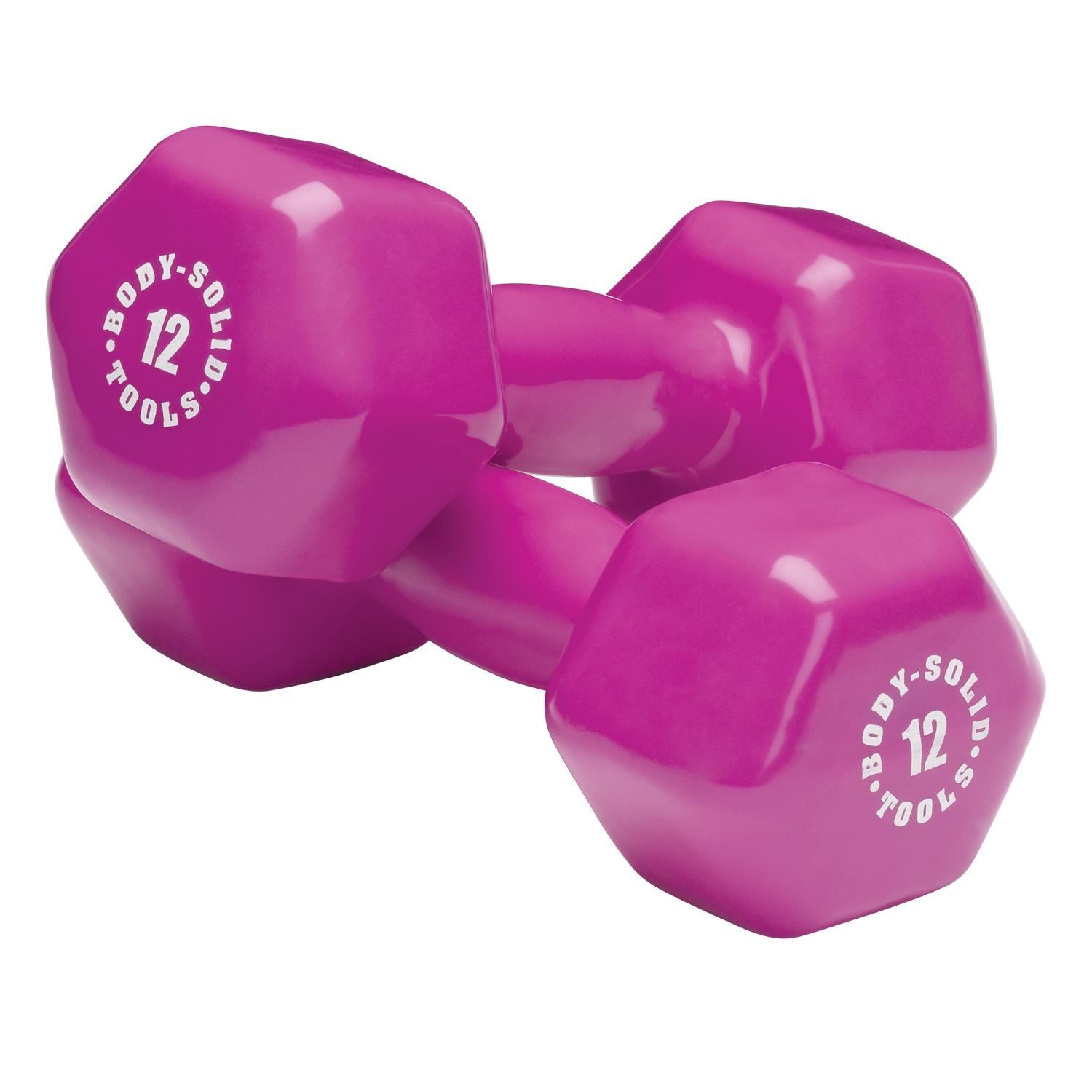 Body-Solid Vinyl Dumbbells - 12lb/5,44 kg - Magenta