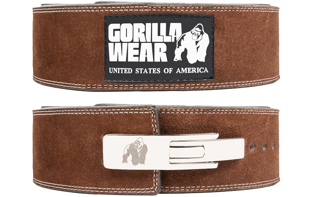 Gorilla Wear 4 Inch Leren Lever Lifting Belt - Bruin - 2XL/3XL