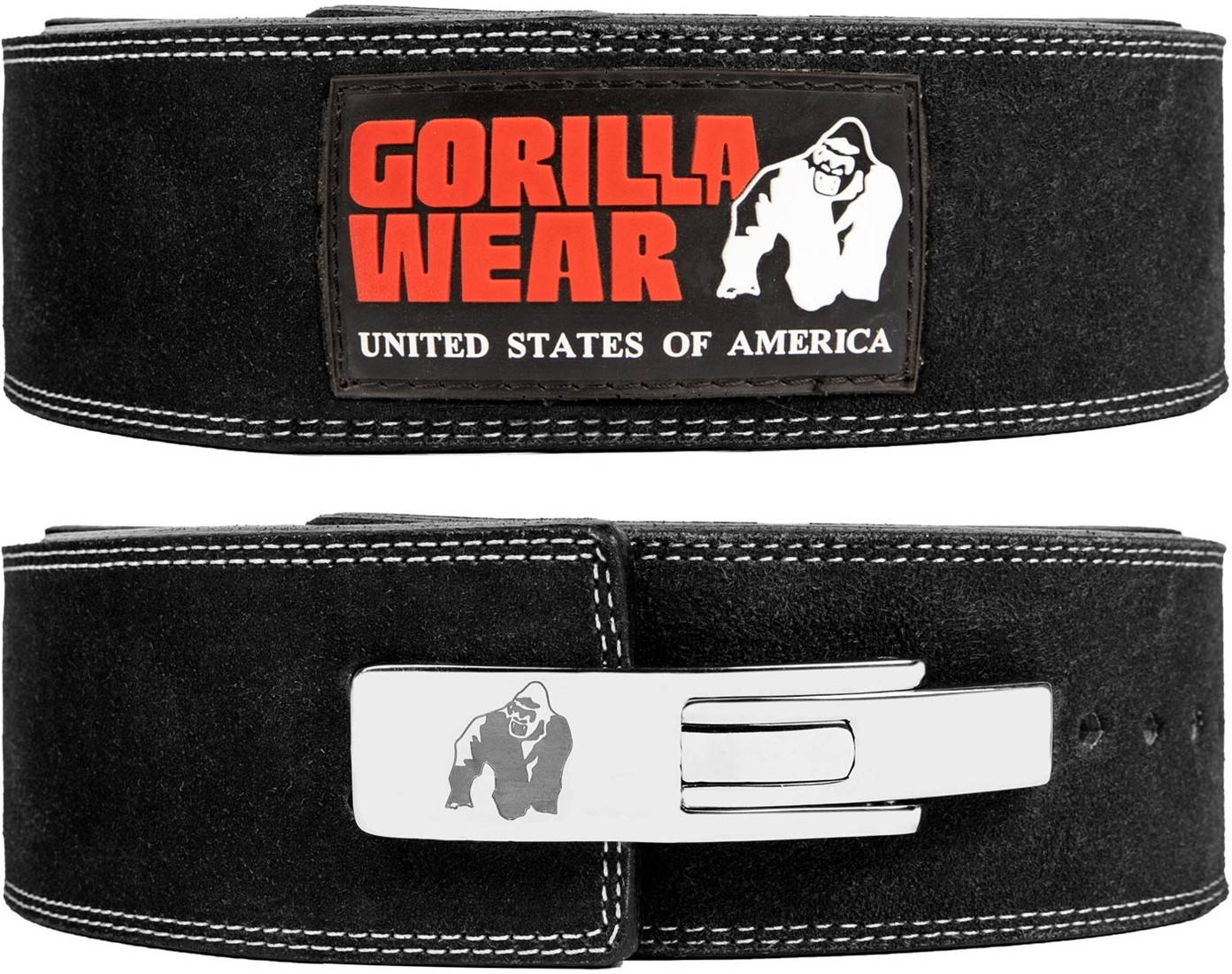 Gorilla Wear 4 Inch Leren Lever Lifting Belt - Zwart - 2XL/3XL