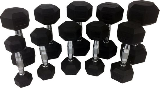 Tunturi Hexa Dumbbellset - 1-10 kg - Tweedekans - zonder 2 x 9 kg