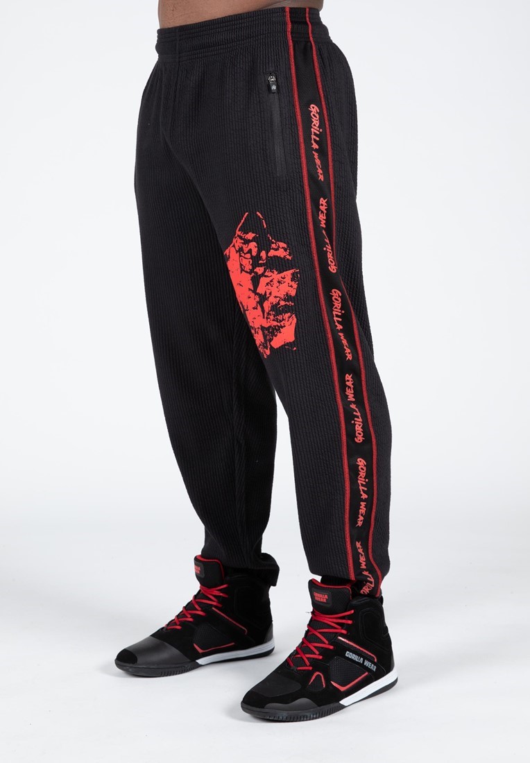 Buffalo Old School Workout Pants - Black/Red