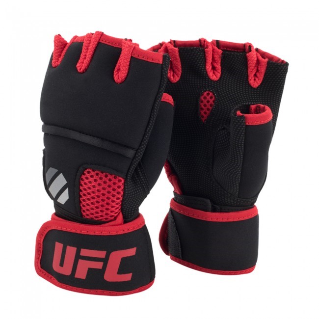 UFC Contender Quick Wrap Binnenhandschoenen Met Gel-Padding - Zwart/Rood - S/M