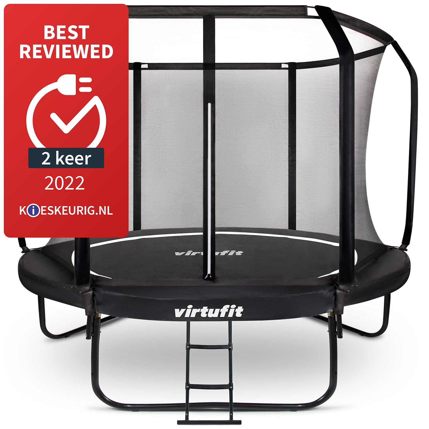 VirtuFit Premium Trampoline met Veiligheidsnet - Zwart - 366 cm