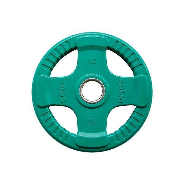 Body-Solid Gekleurde Olympische Rubber Halterschijf - Groen - 10 kg