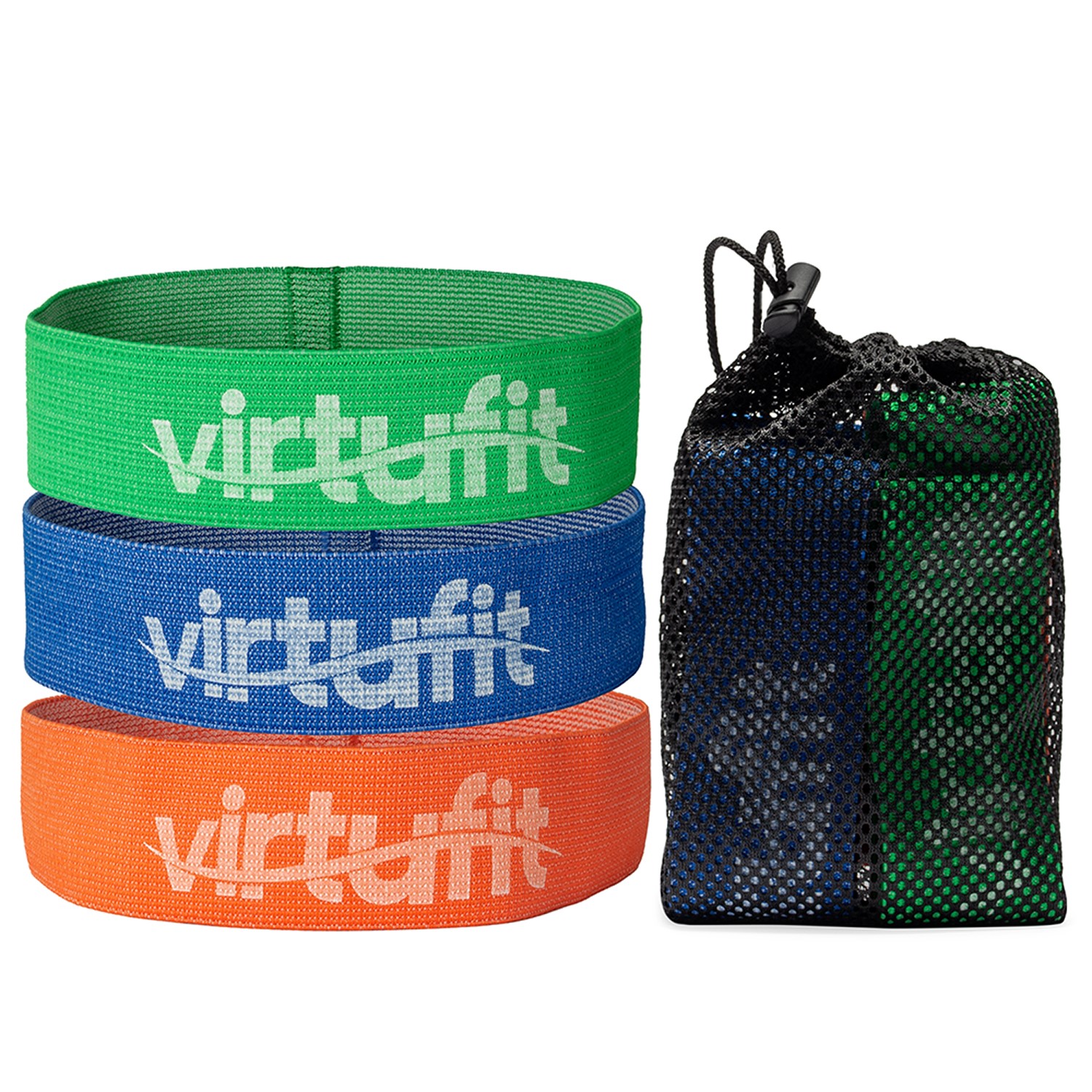 VirtuFit Mini Weerstandsbanden set - Katoen - 3 Stuks - Incl. Opbergtas