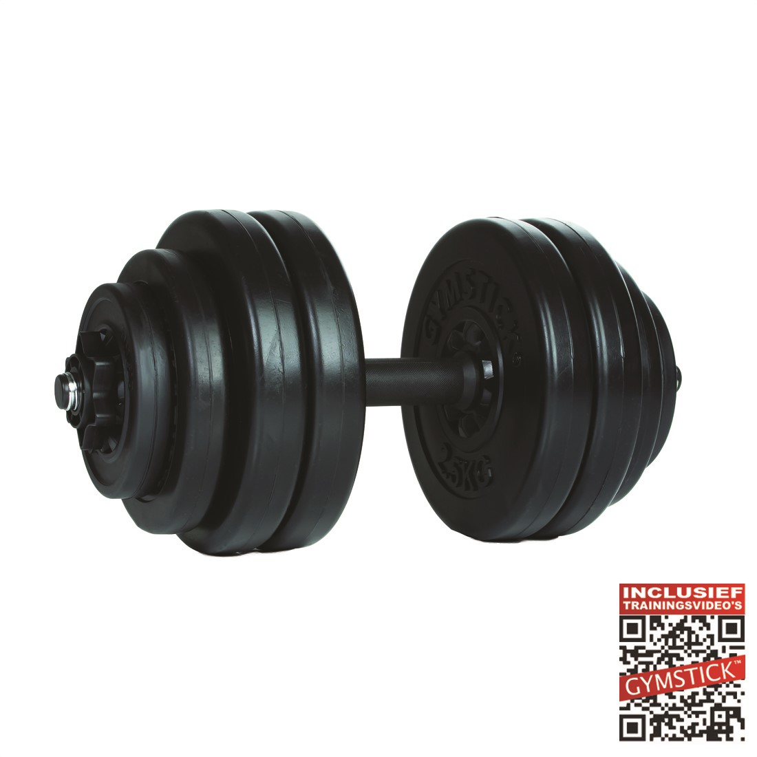 Gymstick Vinyl Dumbbell Set - 1 x 15 kg - Met Online Trainingsvideo's