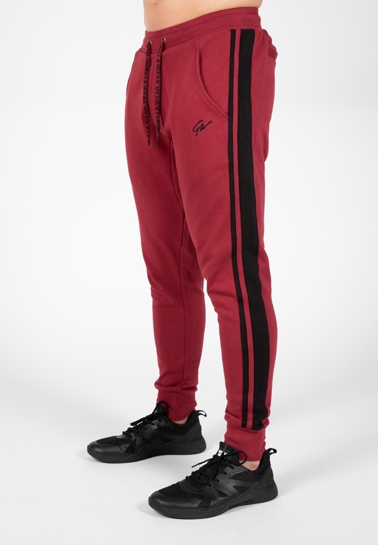 Gorilla Wear Banks Trainingsbroek - Bordeauxrood/Zwart - S