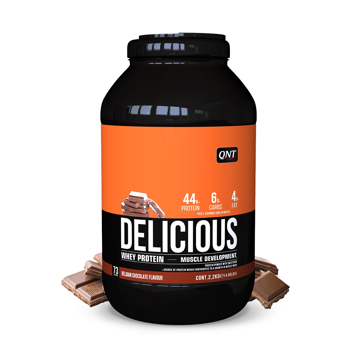 QNT Delicious Whey Protein - Eiwit Poeder - 2200 gr - Belgian Chocolate