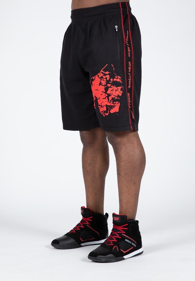 Buffalo Old School Workout Shorts - Black/Red