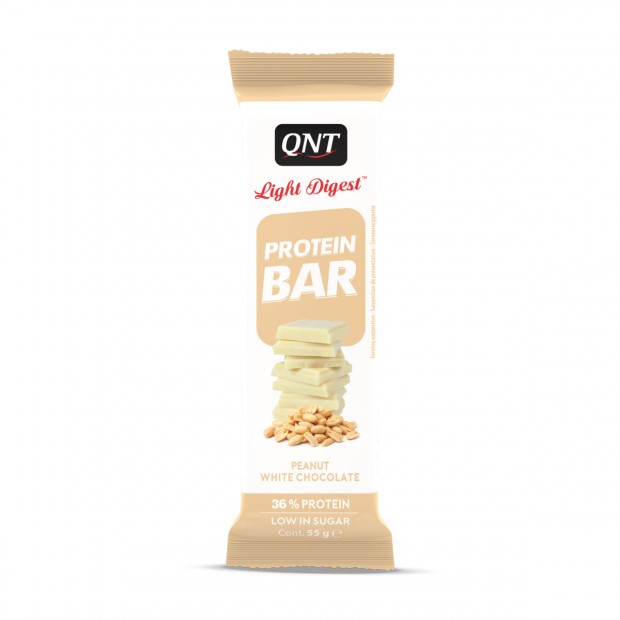 QNT Light Digest Protein Bar - Eiwit Reep - 15 x 55 gram - Peanut / White Chocolate