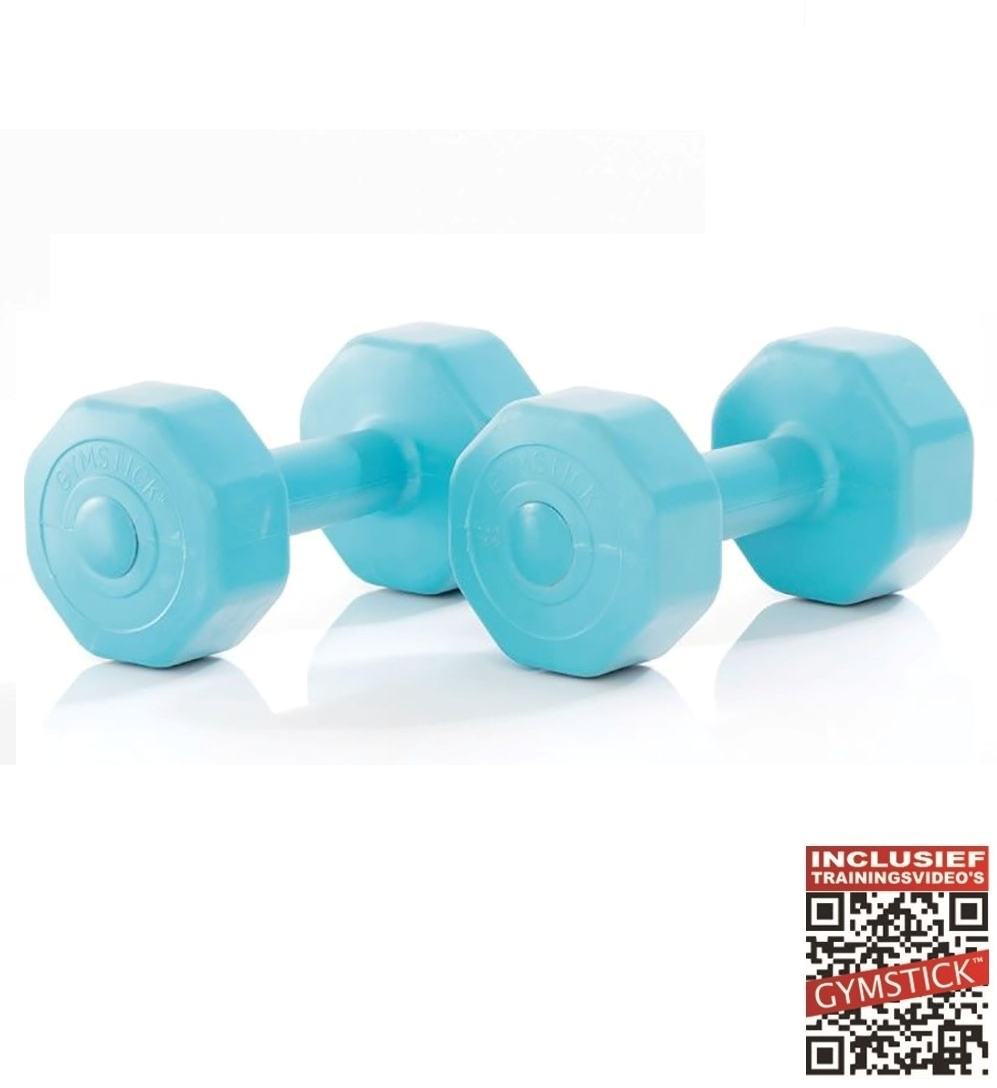 Gymstick Active Vinyl Dumbbells - Met Online Trainingsvideo's - 2 x 3 kg