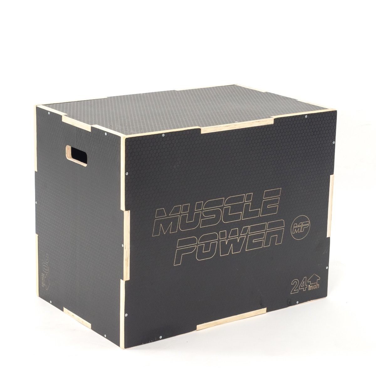 Muscle Power Houten Plyo Box met Anti-slip - Zwart