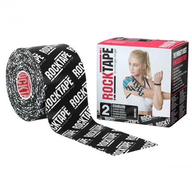 RockTape Classic Kinesiotape - Sporttape - 5 cm x 5 m - Zwart Logo