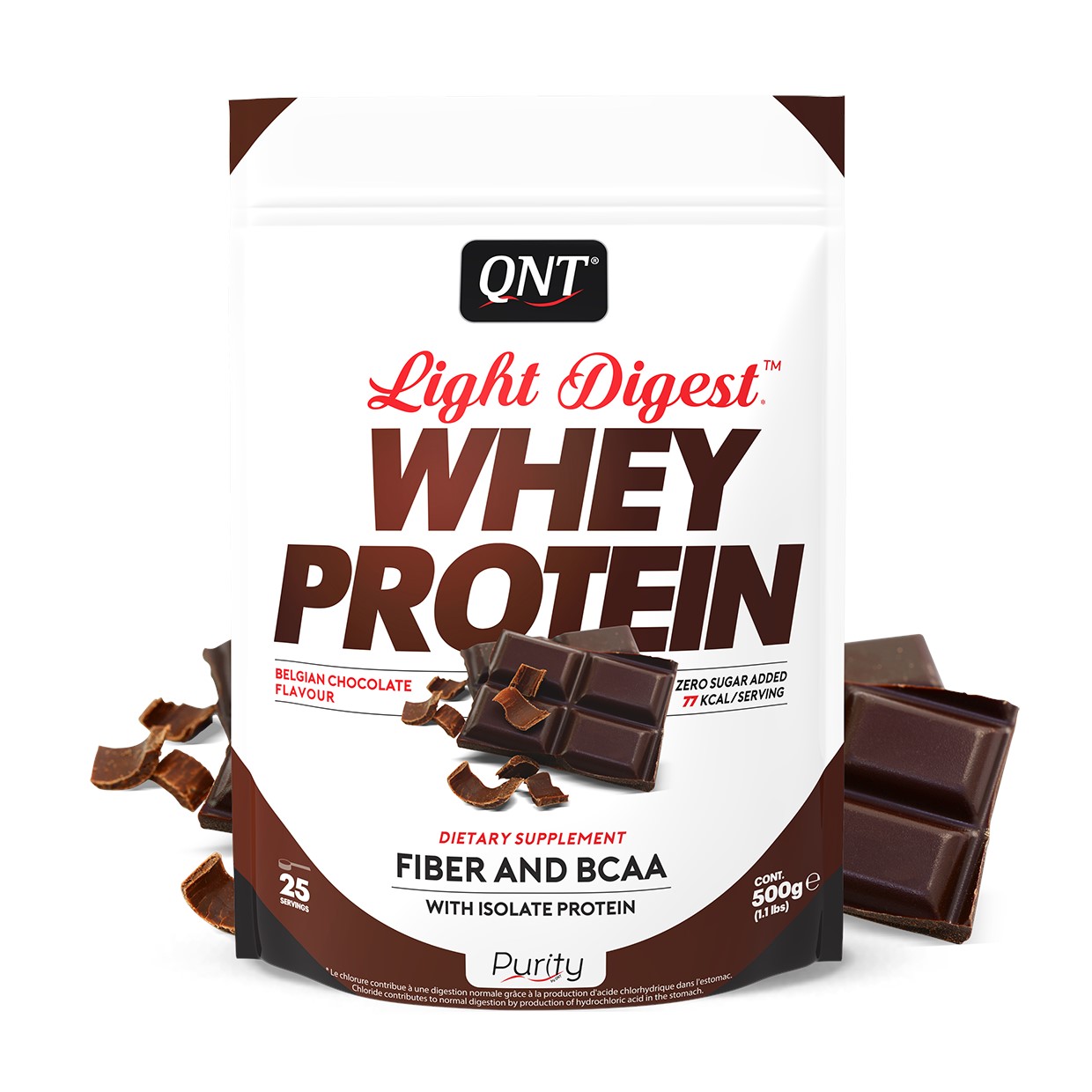 QNT Light Digest Whey Protein - Eiwit Poeder - 500 gram - Belgian Chocolate